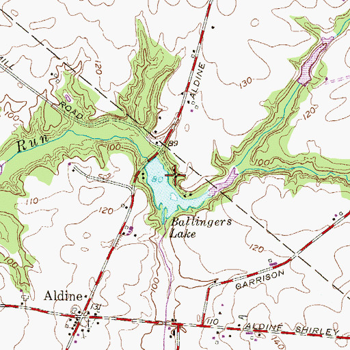 Topographic Map of Ballingers Mill, NJ