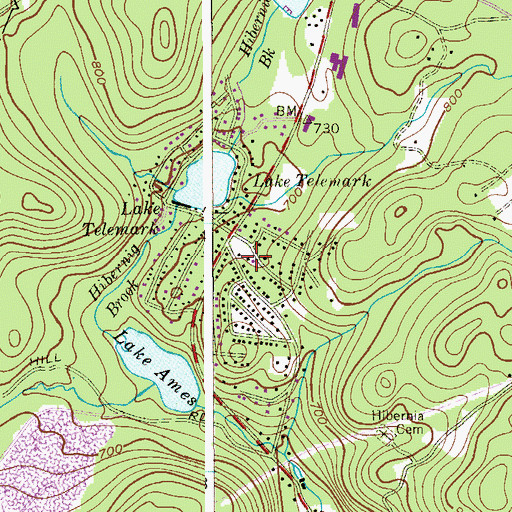 Topographic Map of Lake Telemark, NJ