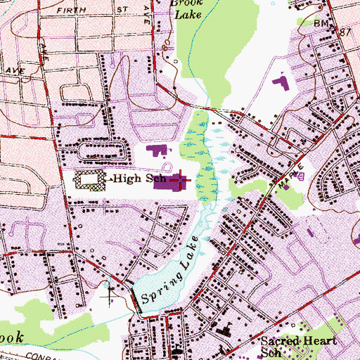 Topographic Map of South Plainfield High School, NJ