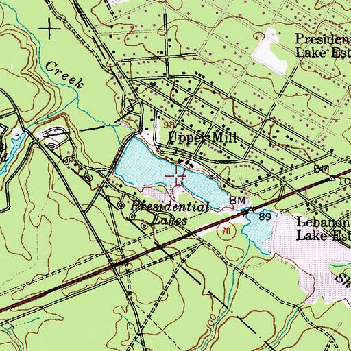 Topographic Map of Deverson Lake, NJ