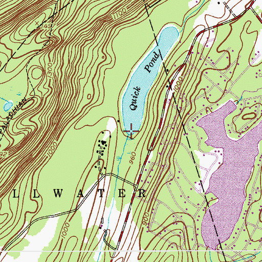 Topographic Map of Quick Pond Dam, NJ