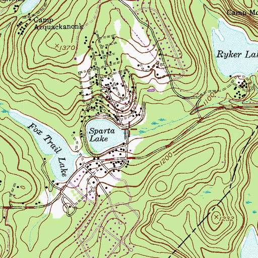 Topographic Map of Sparta Lake Dam, NJ