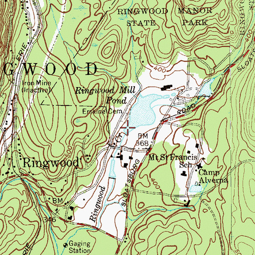 Topographic Map of Ringwood Mill Dam, NJ