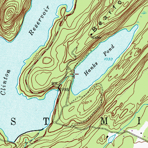 Topographic Map of Hanks Pond Dam, NJ