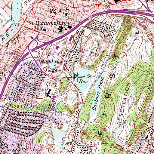 Topographic Map of New Street Reservoir Dam, NJ