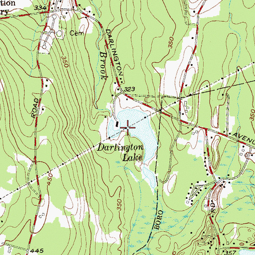 Topographic Map of Darlington Lake Dam, NJ