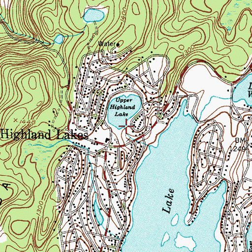 Topographic Map of Upper Highland Lake Dam, NJ