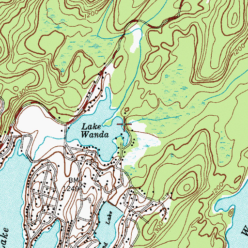 Topographic Map of Lake Wanda Dam, NJ