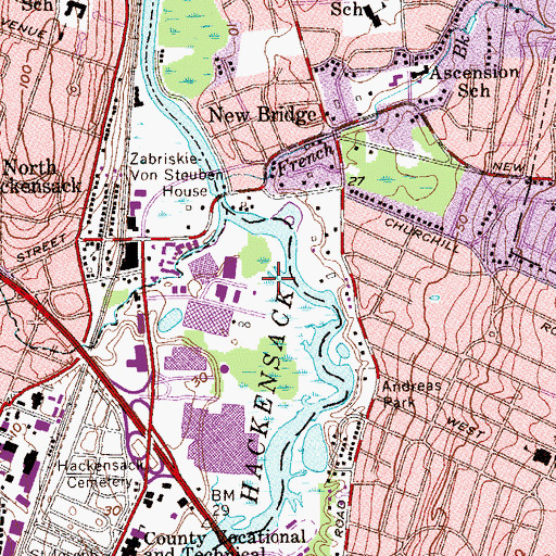 Topographic Map of WWDJ-AM (Hackensack), NJ
