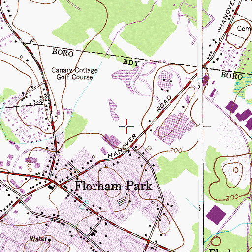 Topographic Map of Prudential-Florham Park Heliport, NJ