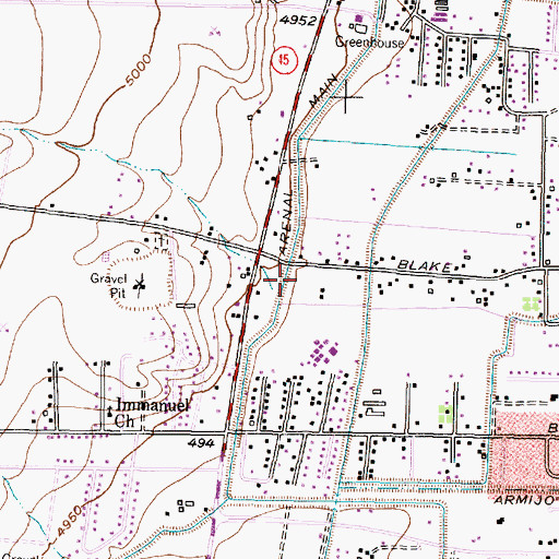 Topographic Map of Arenal Main Canal, NM