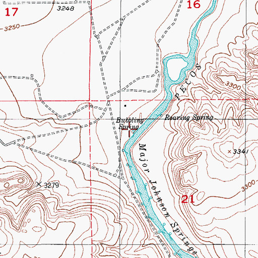 Topographic Map of Bubbling Spring, NM