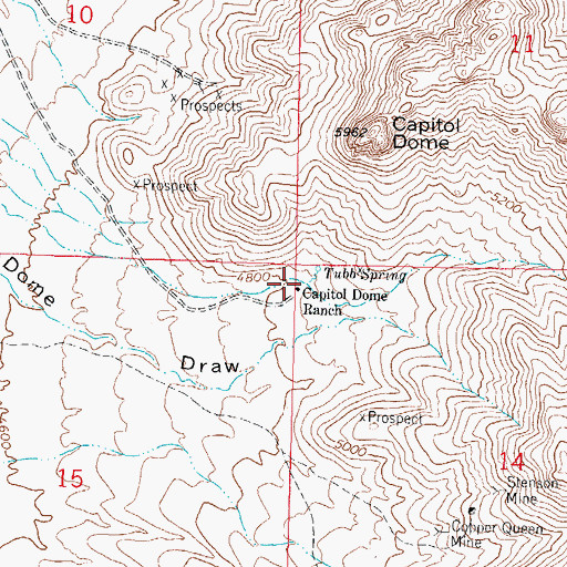 Topographic Map of Capitol Dome Ranch (historical), NM