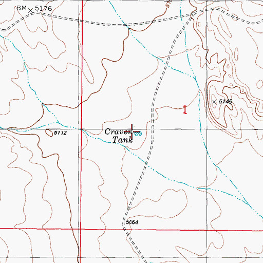 Topographic Map of Craven Tank, NM