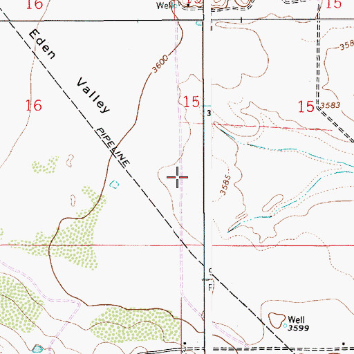 Topographic Map of Eden Valley, NM