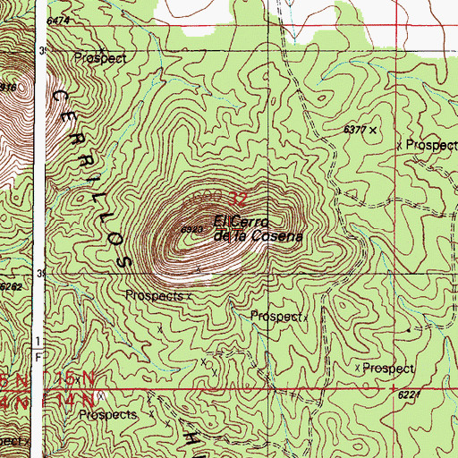 Topographic Map of El Cerro della Cosena, NM