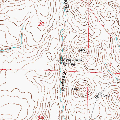 Topographic Map of Fryingpan Spring, NM