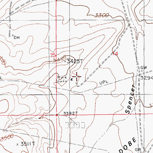 Topographic Map of Golden Eagle Mine, NM