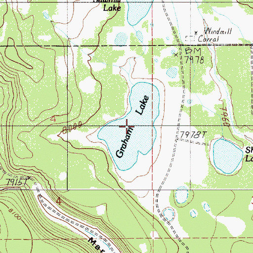 Topographic Map of Graham Lake, NM