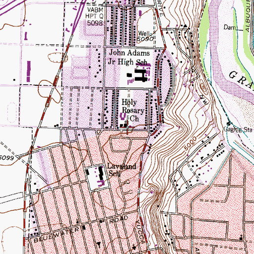Topographic Map of Holy Rosary Church, NM