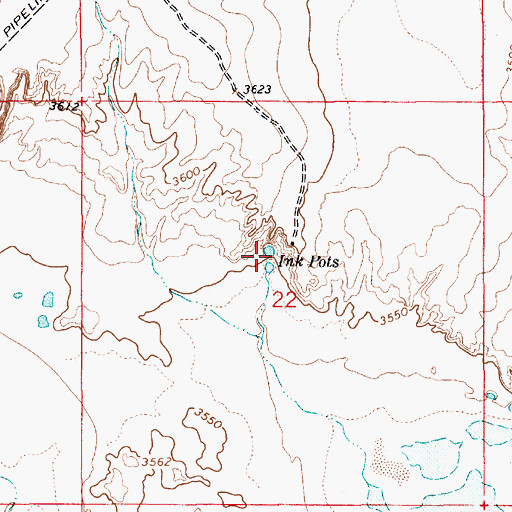 Topographic Map of Ink Pots, NM