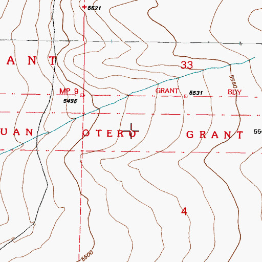 Topographic Map of Juan Otero Grant, NM