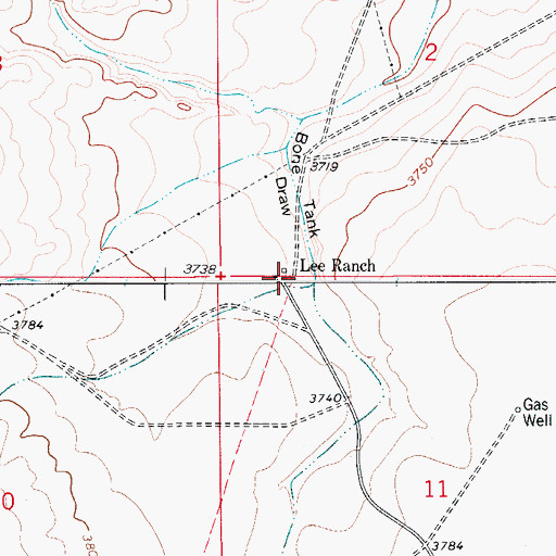 Topographic Map of Lee Ranch, NM