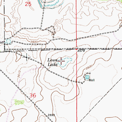 Topographic Map of Lowe Lake, NM