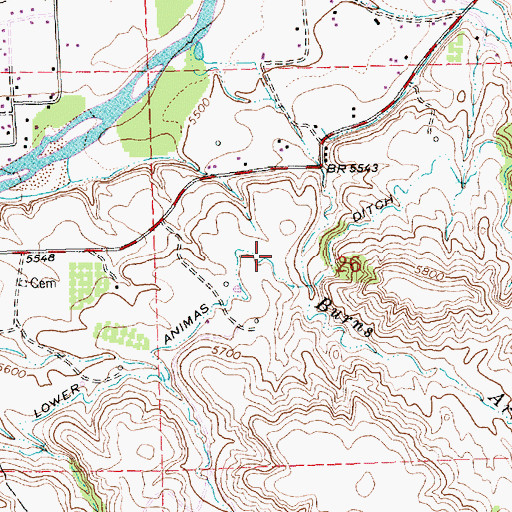 Topographic Map of Lower Animas Ditch, NM