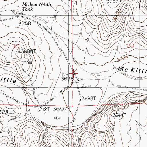Topographic Map of McIver Ranch, NM