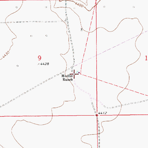 Topographic Map of Medlin Ranch, NM