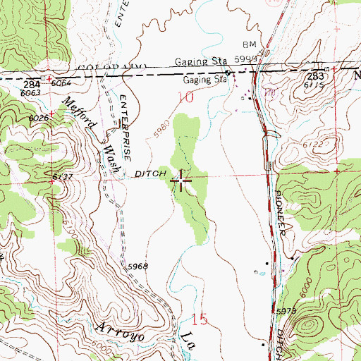 Topographic Map of Mefford Wash, NM
