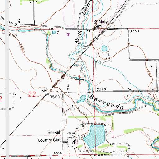 Topographic Map of Middle Berrendo Creek, NM
