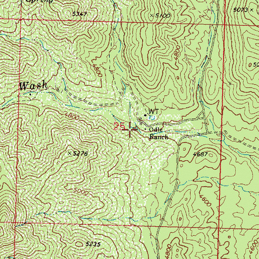 Topographic Map of Odle Ranch, AZ