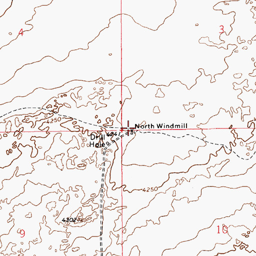 Topographic Map of North Windmill, NM