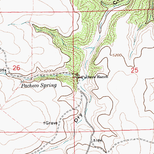 Topographic Map of Pacheco Ranch, NM