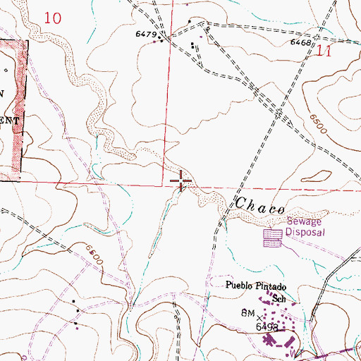 Topographic Map of Pueblo Pintado Canyon, NM