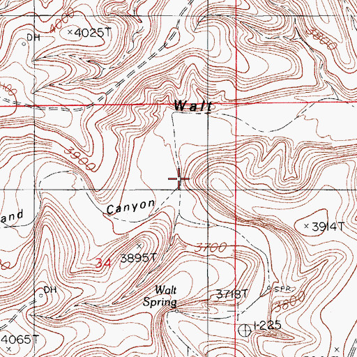 Topographic Map of Righthand Canyon, NM