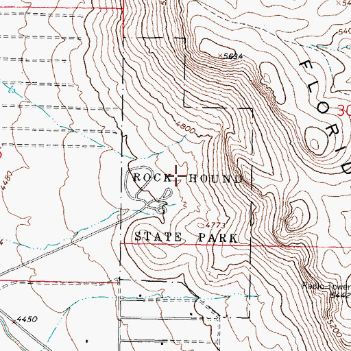 Topographic Map of Rock Hound State Park, NM