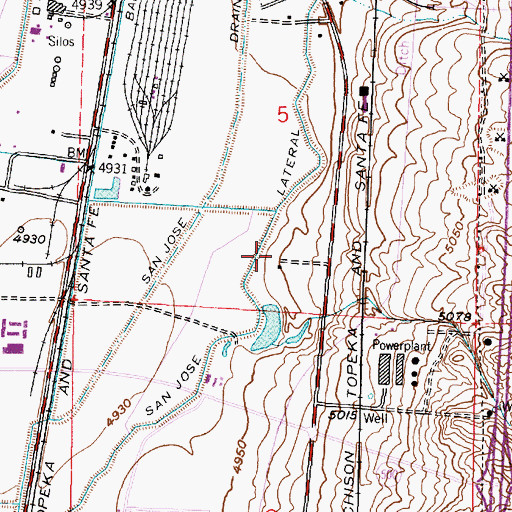 Topographic Map of San Jose Lateral, NM
