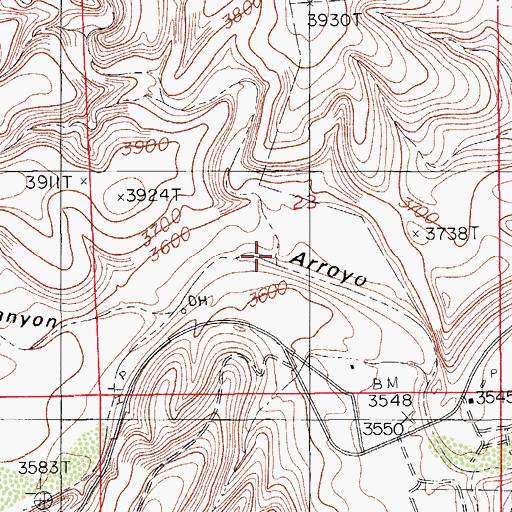 Topographic Map of Shafer Canyon, NM