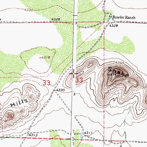 Topographic Map of Snake Hills, NM