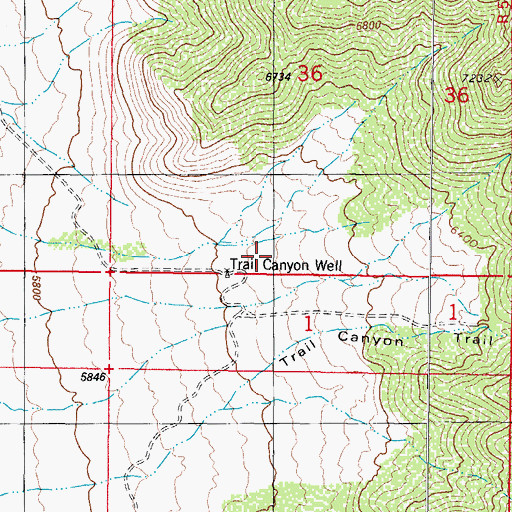 Topographic Map of Trail Canyon Well, NM