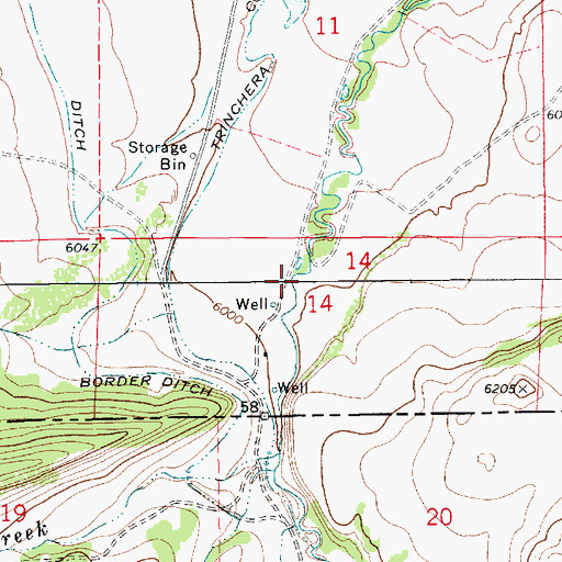 Topographic Map of Trinchera Creek, NM
