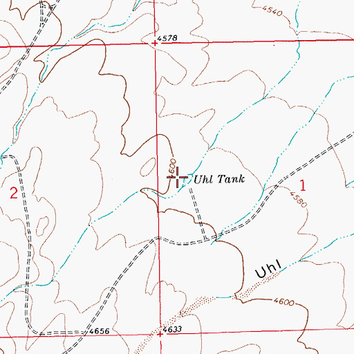 Topographic Map of Uhl Tank, NM