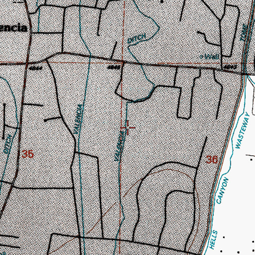 Topographic Map of Valencia Ditch, NM