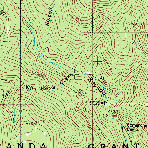 Topographic Map of Wild Horse Creek, NM