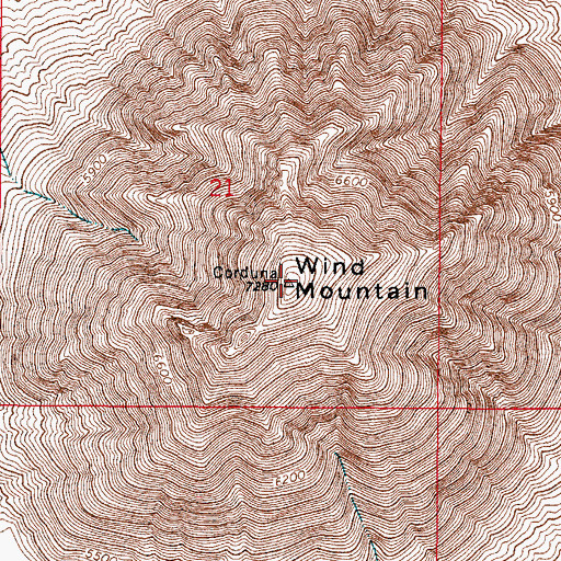 Topographic Map of Wind Mountain, NM