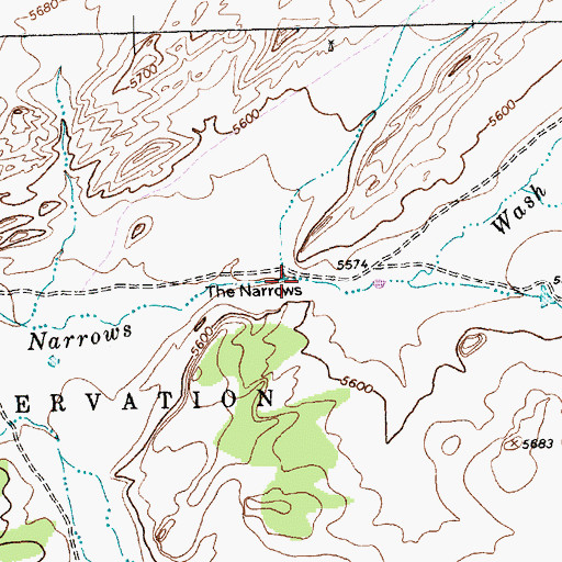 Topographic Map of The Narrows, NM