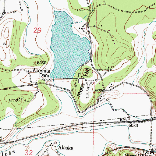 Topographic Map of Mesa Hill, NM